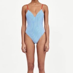 zara blue swimsuit